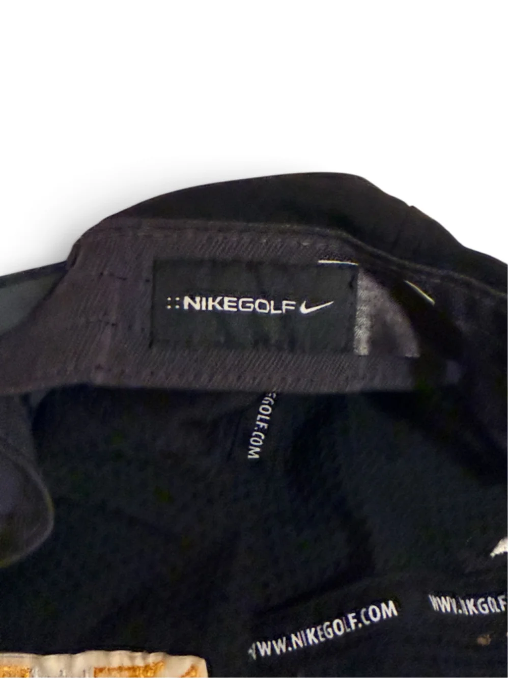 Vintage Y2K Nike Golf RISE Black Strapback Hat Cap Swoosh One Size